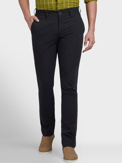 

ColorPlus Men Black Regular Fit Solid Regular Trousers