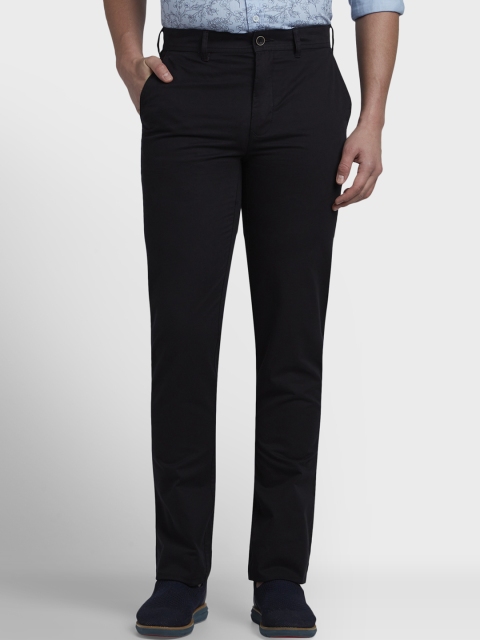 

ColorPlus Men Black Regular Fit Solid Regular Trousers
