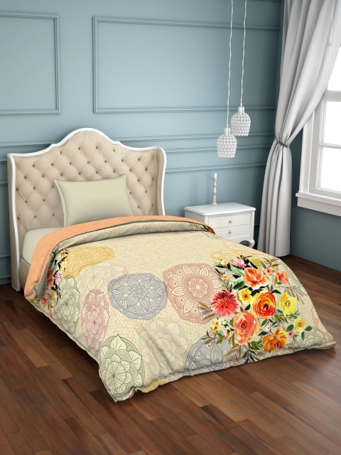 

SPACES Multicoloured Floral AC Room 150 GSM Single Bed Comforter, Multi