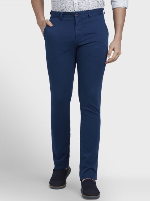 

ColorPlus Men Blue Regular Fit Solid Regular Trousers