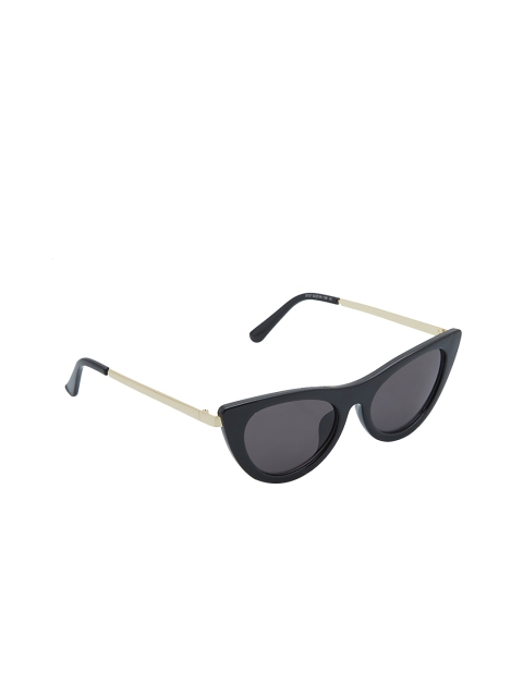 

Ivish Unisex Grey & Black Cateye Sunglasses