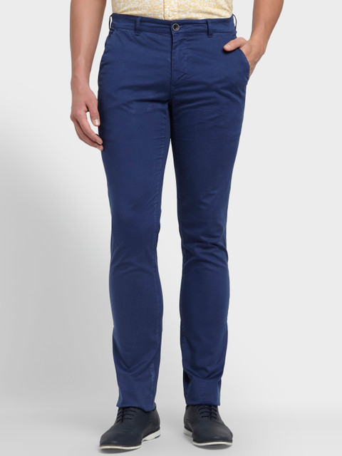 

ColorPlus Men Blue Regular Fit Solid Regular Trousers
