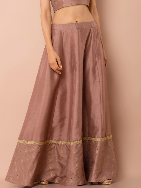 

INDYA Pink A-Line Maxi Skirt
