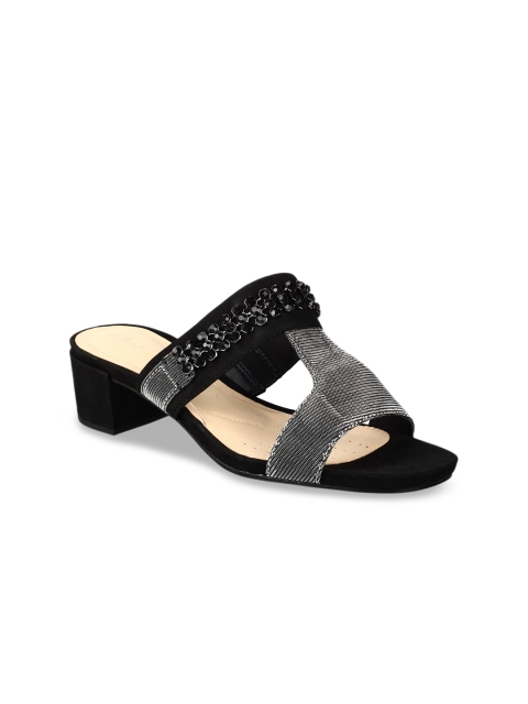 

Clarks Women Black Solid Leather Heels