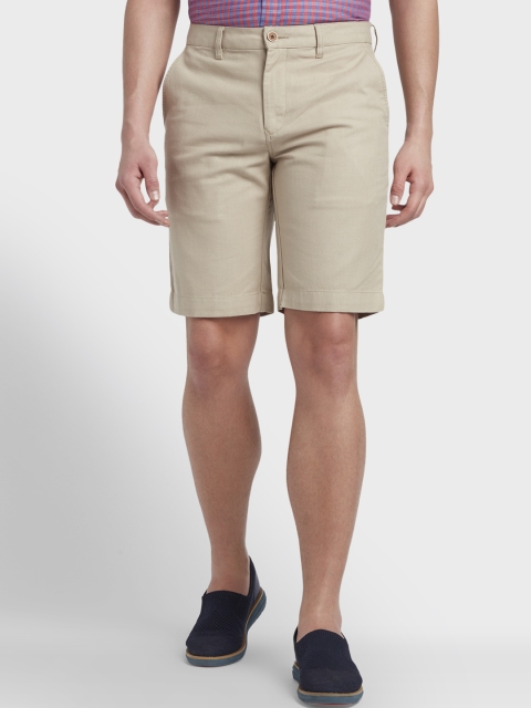 

ColorPlus Men Beige Solid Regular Fit Regular Shorts