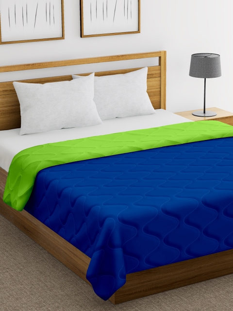 

Divine Casa Green & Navy Blue Solid Heavy Winter 150 GSM Double Bed Comforter