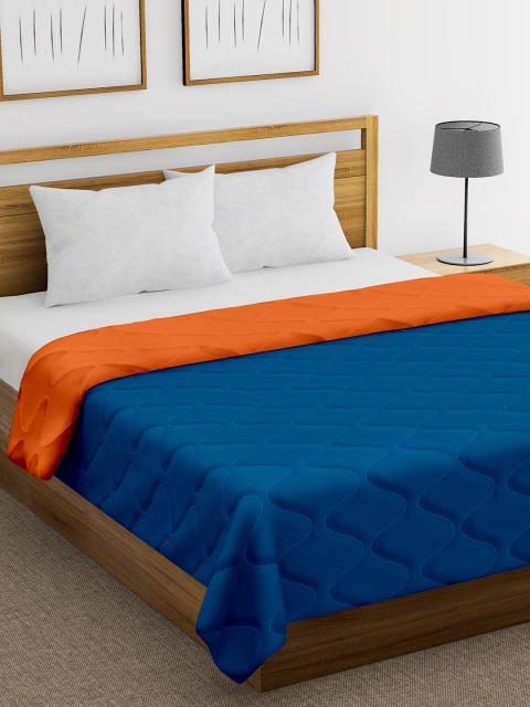 

Divine Casa Orange & Navy Blue Solid Heavy Winter 150 GSM Double Bed Comforter