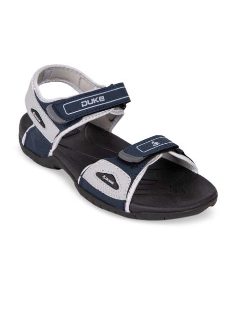 Duke Men Navy Blue & Grey Sports Sandals