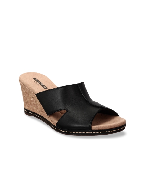 

Clarks Women Black Solid Leather Heels