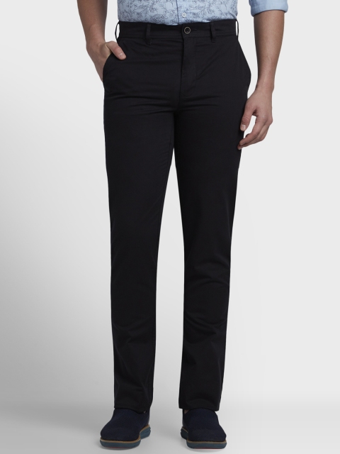 

ColorPlus Men Black Regular Fit Solid Regular Trousers