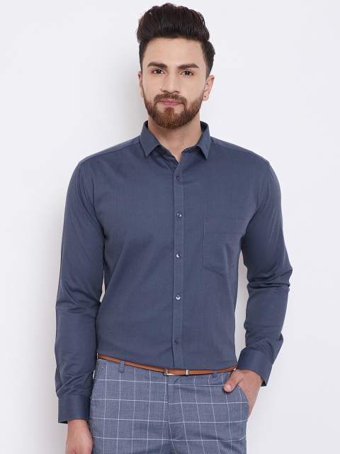 

Canary London Men Navy Blue Smart Slim Fit Solid Formal Shirt