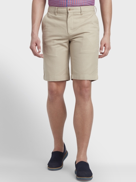 

ColorPlus Men Beige Solid Regular Fit Regular Shorts