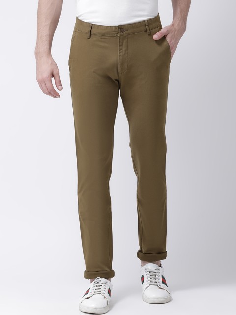 

Club York Men Olive Green & Green Regular Fit Solid Regular Trousers