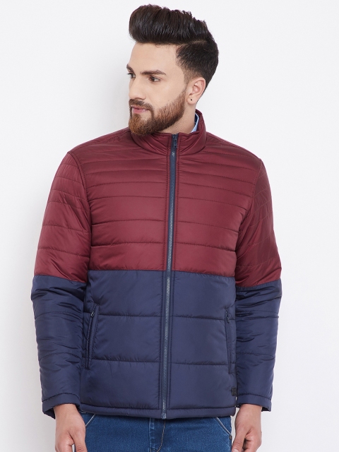 Canary London Men Maroon Colourblocked Lightweight Jacket