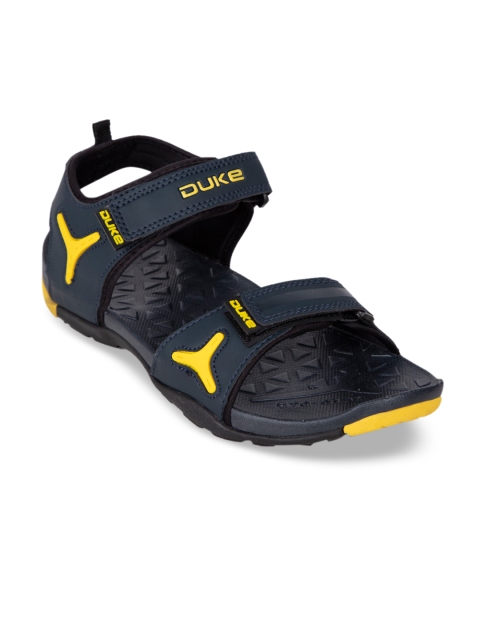 Duke Men Blue & Yellow Sports Sandals