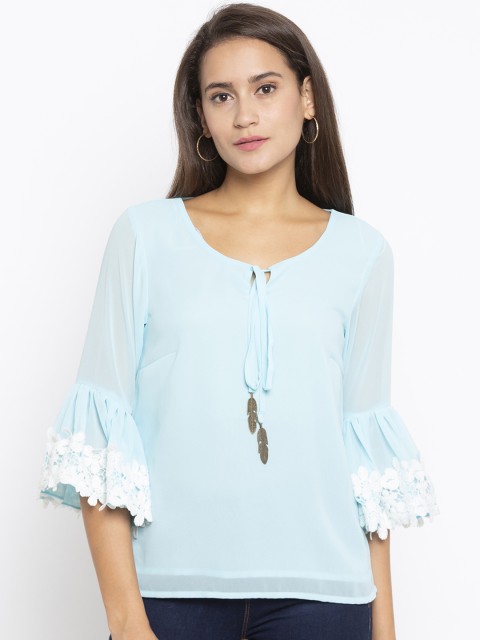 

Iti Women Blue Printed Top