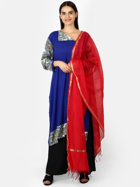 

amraoo Red Solid Dupatta