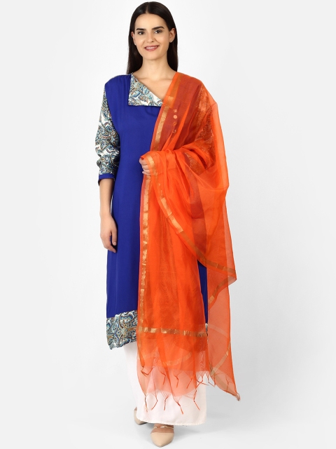 

amraoo Women Orange Solid Dupatta