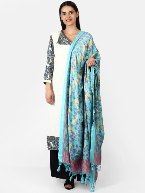 

amraoo Women Blue Printed Dupatta