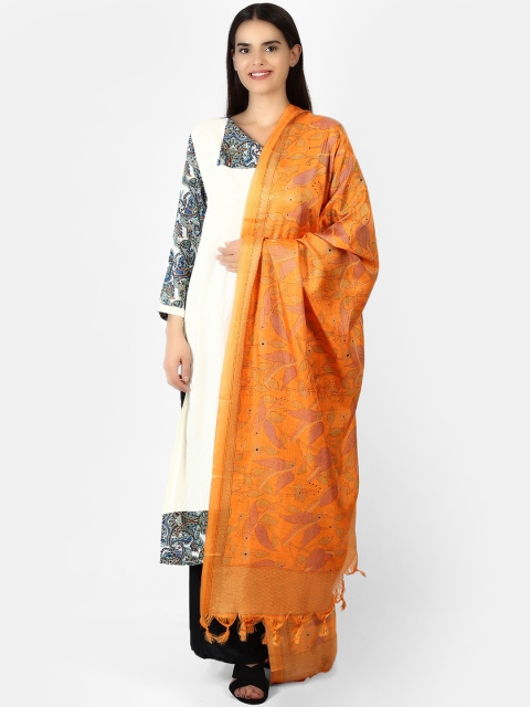 

amraoo Orange Printed Dupatta