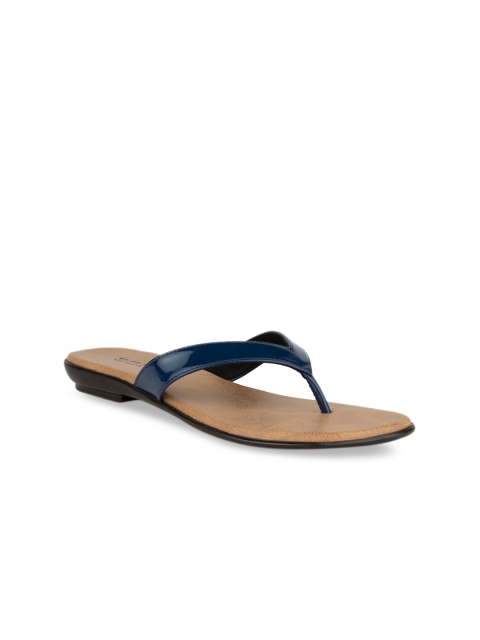 

SOLES Women Navy Blue Solid Open Toe Flats