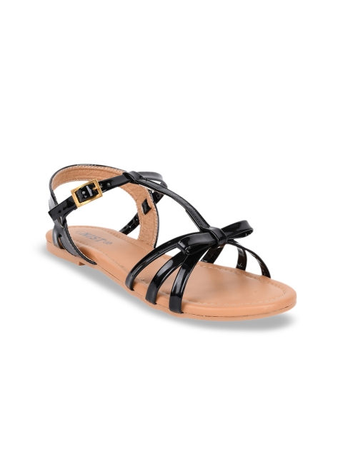 

GNIST Women Black Solid Open Toe Flats