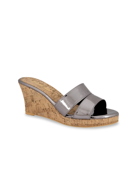 

Signature Sole Women Gunmetal-Toned Solid Heels, Metallic