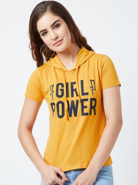 

The Dry State Women Yellow Printed Round Neck T-shirt