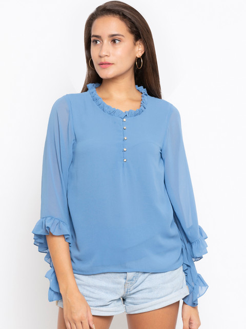 

Iti Women Blue Solid Top