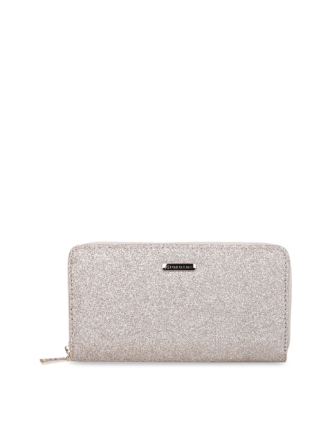 

GIORDANO Women Gold-Toned Solid Zip Around Wallet