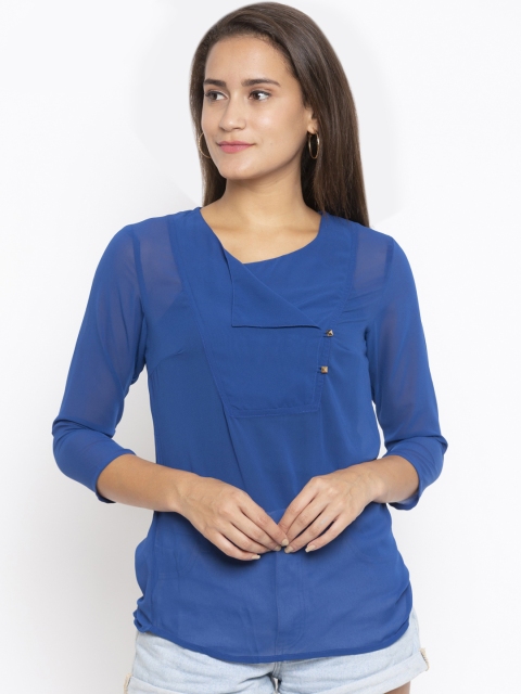 

Iti Women Blue Solid Top