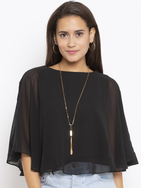 

Iti Women Black Solid Cape Top