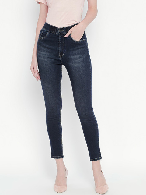 

PURPLE WATER Women Navy Blue Slim Fit High-Rise Clean Look Stretchable Jeans