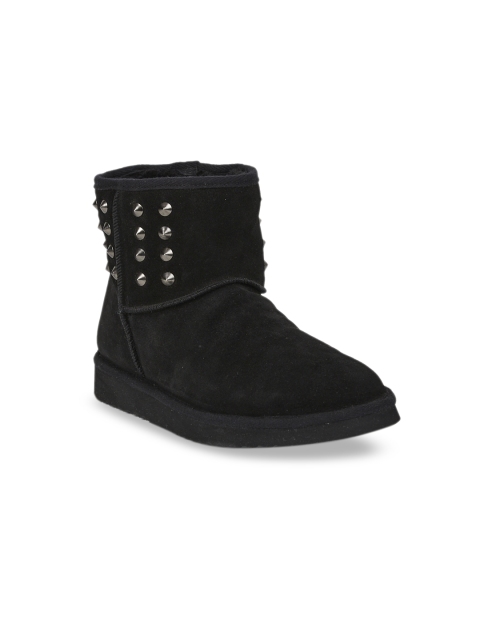 

Saint G Women Black Leather Flat Boots