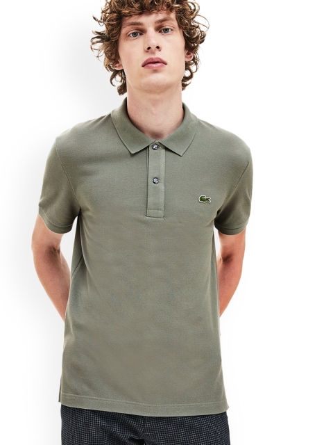

Lacoste Men Green Solid Polo Collar T-shirt