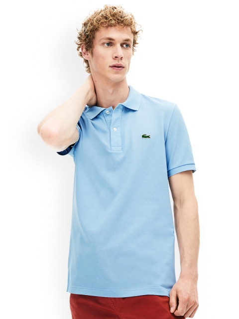 

Lacoste Men Blue Slim Fit Solid Polo Collar T-shirt