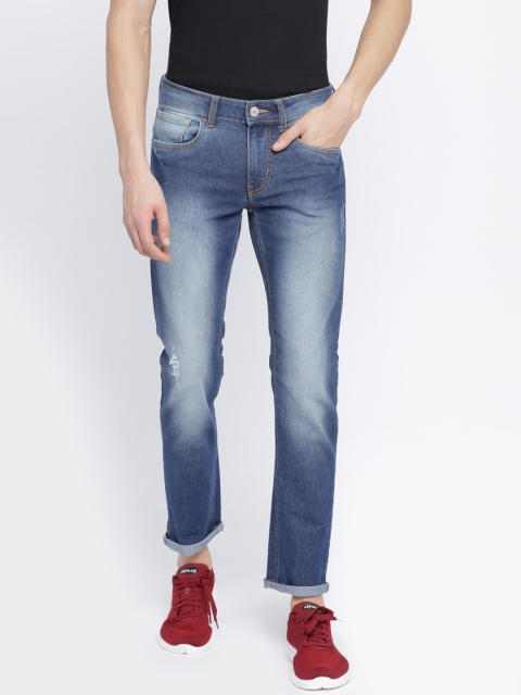 

Newport Men Blue Slim Fit Mid-Rise Low Distress Stretchable Jeans