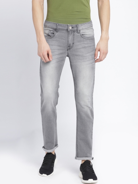 

Newport Men Grey Jean Slim Fit Mid-Rise Low Distress Stretchable Jeans