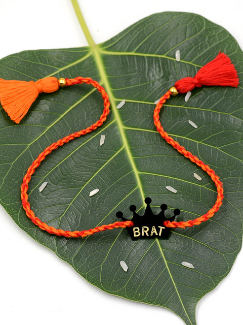 

Krafted With Happiness Orange Plastic Wraparound Rakhi