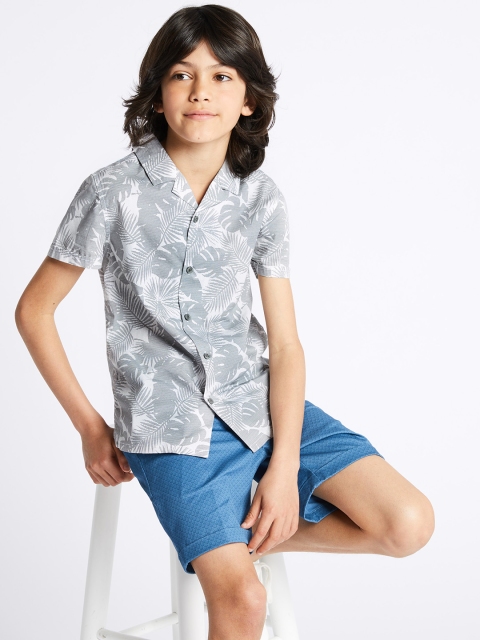 

Marks & Spencer Boys Grey Regular Fit Printed Casual Shirt