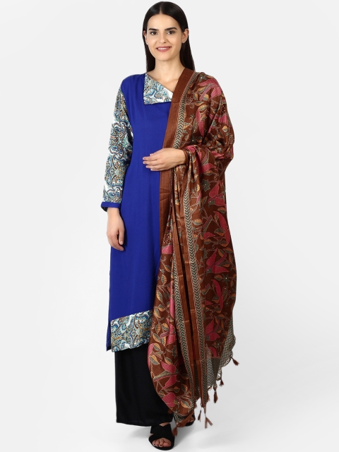 amraoo Women Brown Art Silk Printed Dupatta