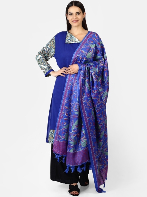 

amraoo Women Blue Printed Dupatta