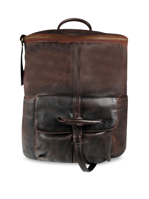 

CALFNERO Men Brown Solid Leather Backpack