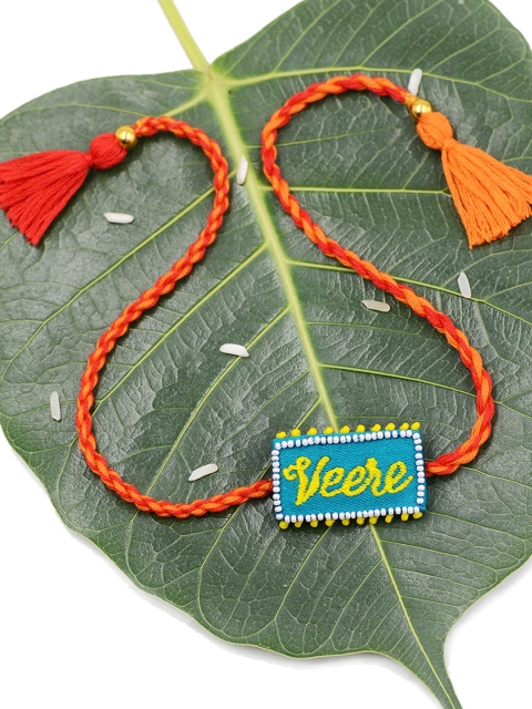 

Krafted With Happiness Unisex Blue & Orange Veere Rakhi