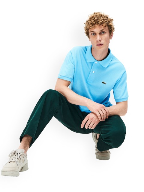 

Lacoste Men Blue Solid Polo Collar T-shirt