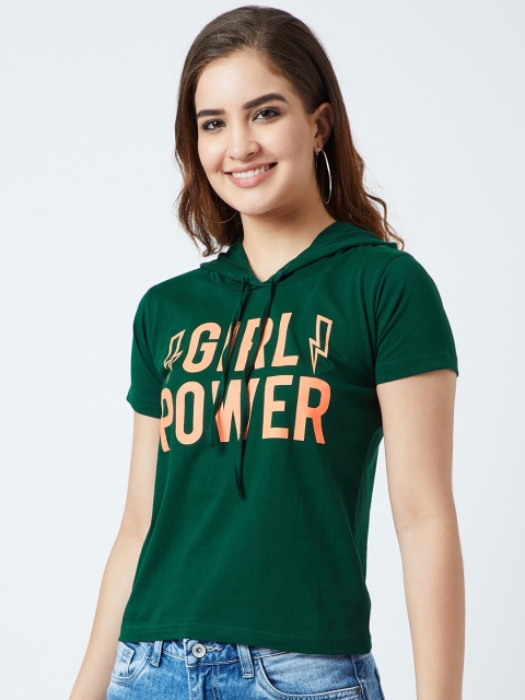 

The Dry State Women Green Printed Round Neck T-shirt