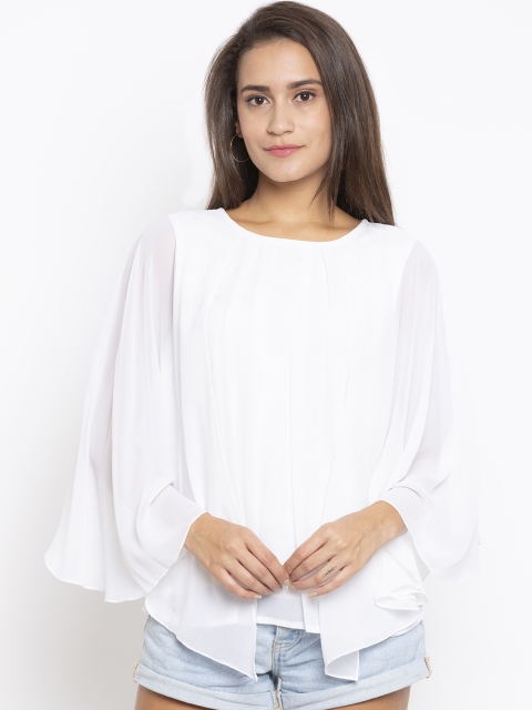 

Iti Women Off-White Solid Cape Top