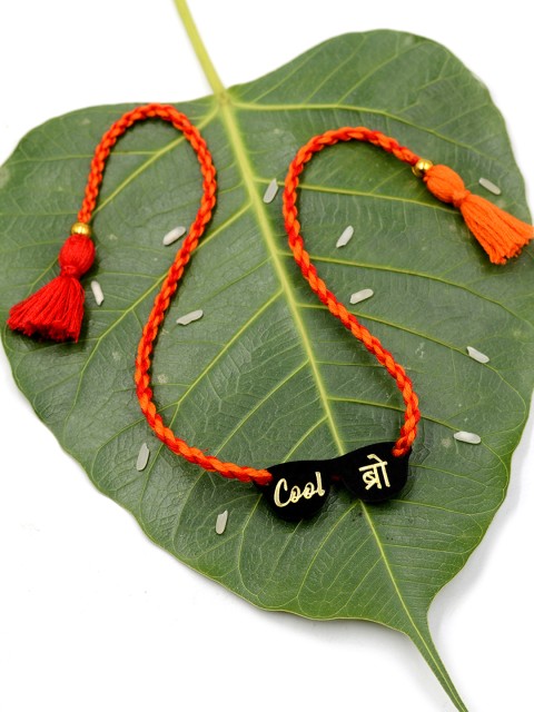 

Krafted with Happiness Black & Red Plastic Cool Bro Handcrafted Rakhi