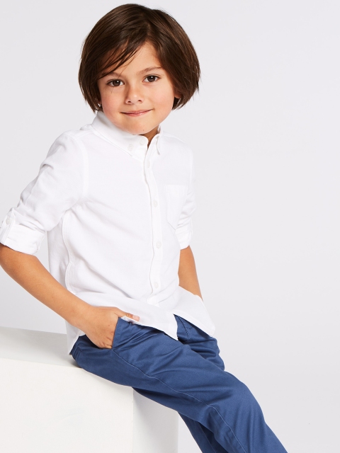 

Marks & Spencer Boys White Regular Fit Solid Casual Shirt