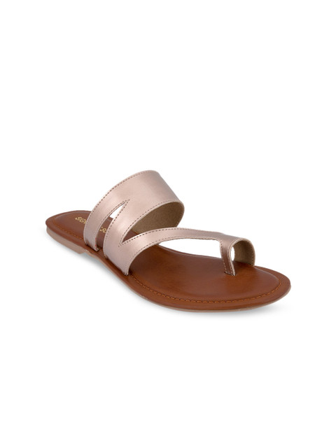 

Signature Sole Women Rose Gold-Toned Solid One Toe Flats